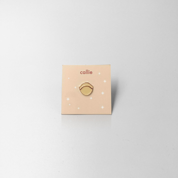 Enamel Pin- Callie Logo in Beige